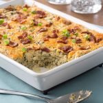 Grits & Greens in a White Casserole Dish