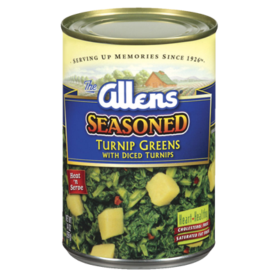 Seasoned Turnip Greens with Diced Turnips